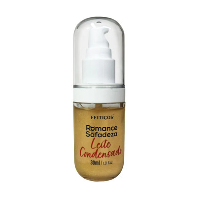 Calda Estimulante Beijável com Glitter e Efeito que Aquece - Feitiços Aromáticos Romance com Safadeza | 30 ml | Disponível em 2 Sabores