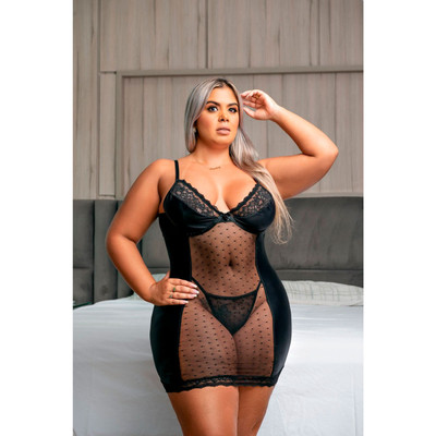 Camisola Sexy sem Bojo com Detalhes em Fita no Bumbum - Garota Veneno | Disponível em 2 Cores e 4 Tamanhos Plus Size