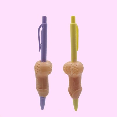 Caneta Colorida com Decoração de Mini Pênis - FestaChic | 2 Itens