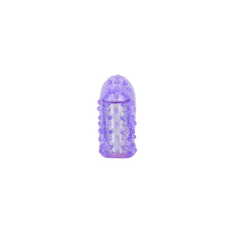 Capa para Dedo em Silicone com Cerdas Estimuladoras e Vibração Única - 4,4 x 2,4 cm | Cor: Roxo - 2