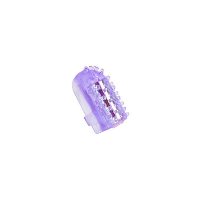Capa para Dedo em Silicone com Cerdas Estimuladoras e Vibração Única - 4,4 x 2,4 cm | Cor: Roxo