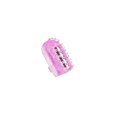 Foto 2 do produto Capa para Dedo em Silicone com Cerdas Estimuladoras e Vibração Única - 4,4 x 2,4 cm | Cor: Rosa