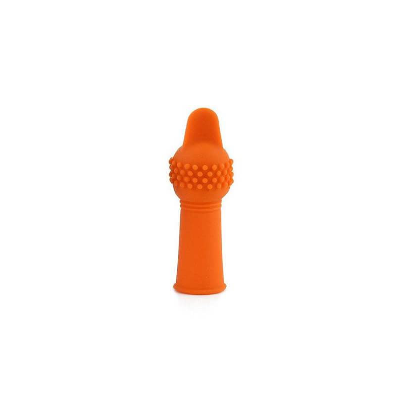 Capa para Dedo em Silicone com Vibração Única - 7,1 x 2,3 cm | Cor: Laranja - 2