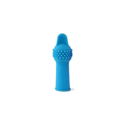 Foto 2 do produto Capa para Dedo em Silicone com Vibração Única - 7,1 x 2,3 cm | Cor: Azul