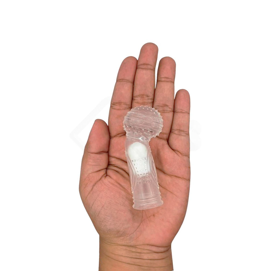 Capa para Dedo  em Silicone com Cápsula Vibratória e Texturas Massageadoras - Adão e Eva | 7,6 x 3,2 cm - 3