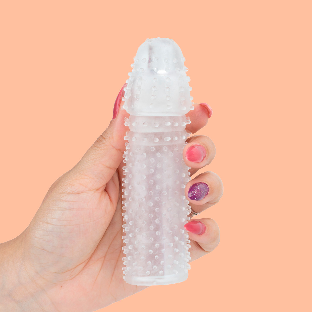 Capa Peniana em Silicone com Preenchimento na Glande e Nódulos Estimuladores - YouVibe Feel Me | 12 x 3 cm - 3