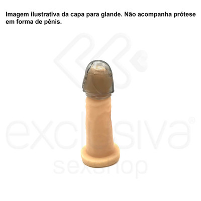 Foto 2 do produto Capa Extensora para Glande em TPR Atóxico - 2,7 x 4,2 cm | Cor: Fumê