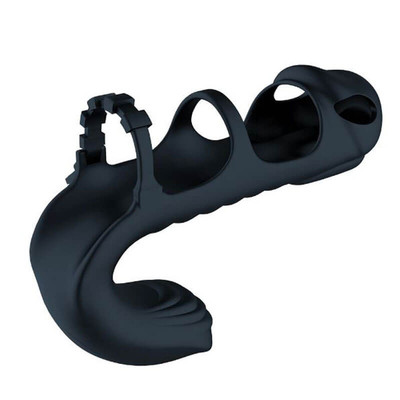 Foto 5 do produto Capa Peniana Recarregável com 2 Motores, Estimulador de Clitóris, 7 Modos de Vibração e Controle Remoto Sem Fio - Vibrating Cock Ring | 15 x 3 cm