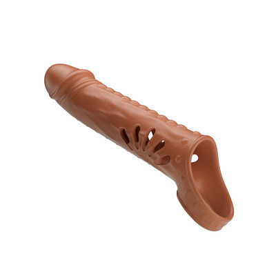 Foto 6 do produto Capa Peniana com Anel para Escroto em TPE, Cápsula Vibratória de 12 Modos de Vibração, Recarregável e Controle Remoto - Pretty Love | 11,8 x 3 cm