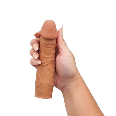Capa Peniana Curvada em TPE com Glande Preenchida e Texturas - Sexy Import | 16,5 x 3,5 cm | Disponível em 2 Cores