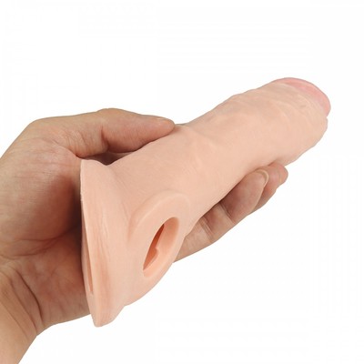 Capa Peniana em Cyberskin com Veias Salientes e Anel para Escroto - Nakladka na Penisa | 16 x 4 cm