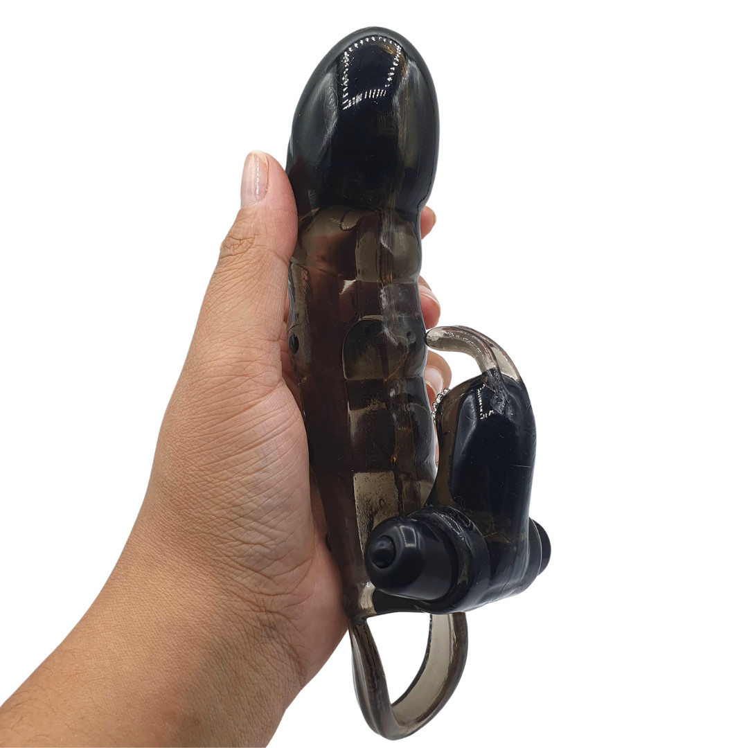 Capa Peniana com Estimulador de Clítoris no Formato de Coelho, 10 Modos de Vibração e Texturas Anelares - Pretty Love Penis Sleeve Cuper | 20 x 3,9 cm - 8