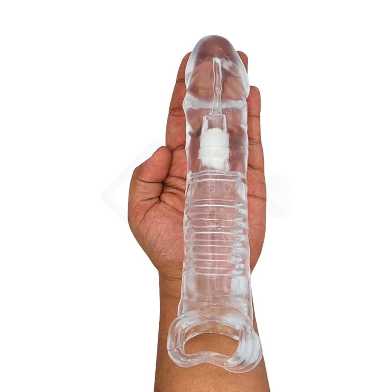 Capa Peniana Extensora com Anel Testicular e Cápsula Vibratória - Adão e Eva | 12 x 3,1 cm - 3