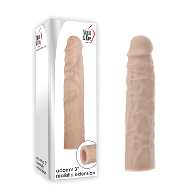 Capa Peniana Extensora em Cyberskin com Glande Definida e Veias Salientes - Adam & Eve Adam's 3 Extension | 21,7 x 4,8 cm