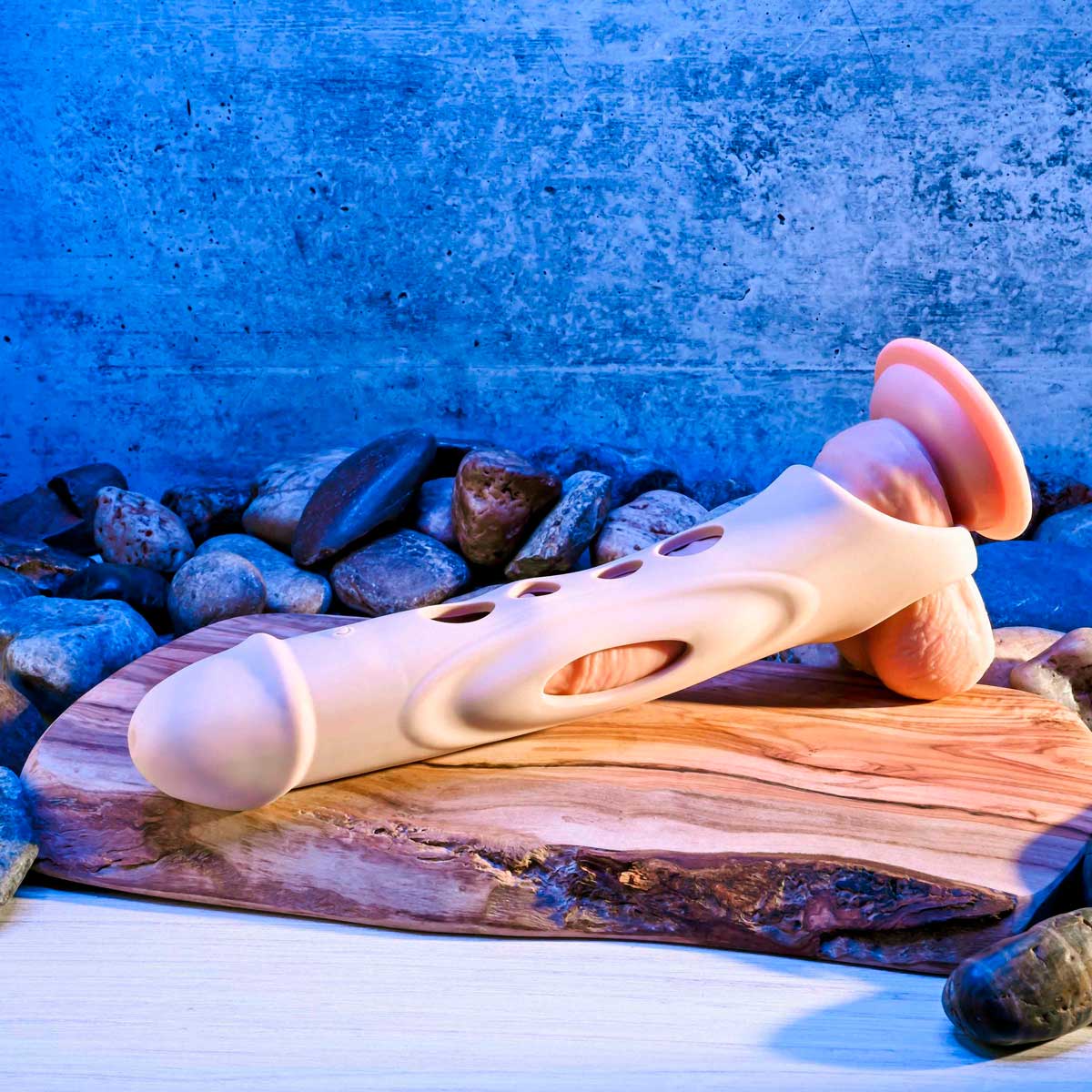 Capa Peniana Extensora em Silicone com Aberturas, Anel Escrotal, 10 Modos de Vibração e Controle Remoto - Zero Tolerance Big Boy Extender | 12,5 x 3,4 cm - 5