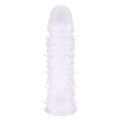 Foto 3 do produto Capa Peniana Extensora em Silicone com Preenchimento na Ponta, Estimulador Clitoriano, Textura e Saliências Estimuladoras - 11 x 3,2 cm | Disponível em 2 Cores