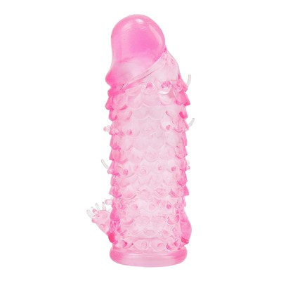 Foto 2 do produto Capa Peniana Extensora em Silicone com Preenchimento na Ponta, Estimulador Clitoriano, Textura e Saliências Estimuladoras - 11 x 3,2 cm | Disponível em 2 Cores