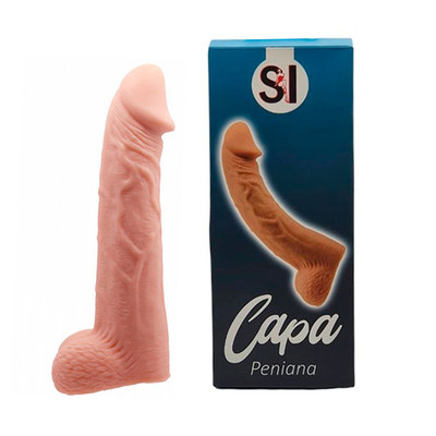 Foto 1 do produto Capa Peniana Extensora em Silicone com Preenchimento na Ponta e Saliências Estimuladoras - SI Sexy Import | 15 x 3,5 cm