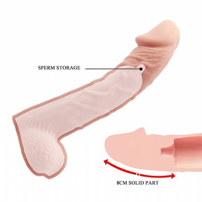 Foto 6 do produto Capa Peniana Extensora em Silicone com Preenchimento na Ponta e Saliências Estimuladoras - SI Sexy Import | 15 x 3,5 cm