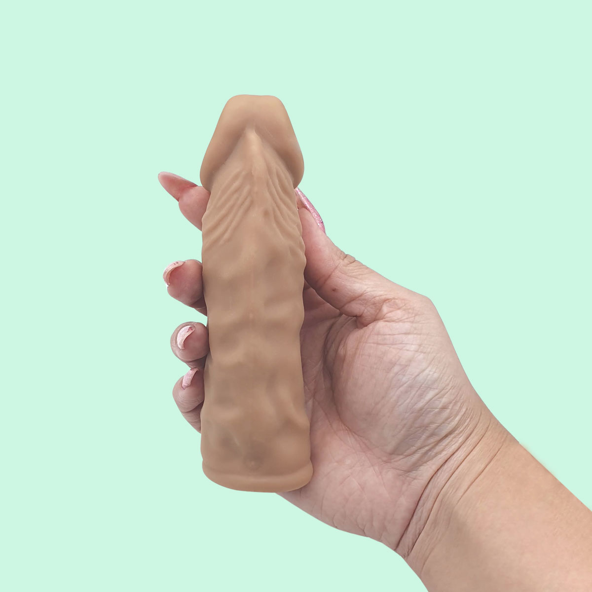 Capa Peniana Extensora em TPE com Glande Definida e Veias Salientes - Yaffa | 12,5 x 3 cm - 3