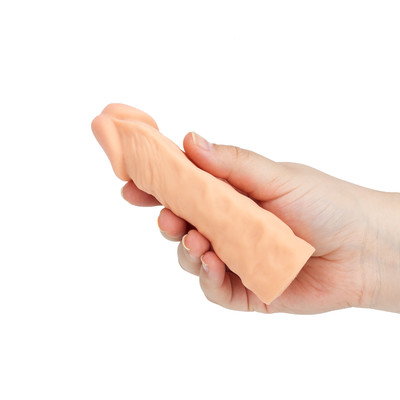 Capa Peniana Extensora em TPE com Glande Preenchida e Textura Ondulada - Yeain Pleasure X-Tender 1" | 10 x 3,2 cm