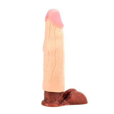 Foto 2 do produto Capa Peniana Extensora em TPE com Nódulos e Glande Preenchida - Yeain Pleasure X-Tender 1.2" | 11 x 3 cm