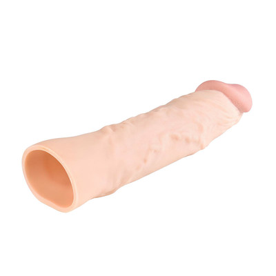 Foto 5 do produto Capa Peniana Extensora em TPE com Glande Delineada e Preenchida e Textura com Veias Salientes - SI | 14 x 3,1 cm