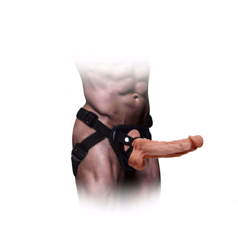 Capa Peniana com Glande Definida, Corpo Curvado, Veias Salientes, Escroto, Ventosa e Cinta Peniana Ajustável - Mars Dildo | 15 x 3,5 cm - 2