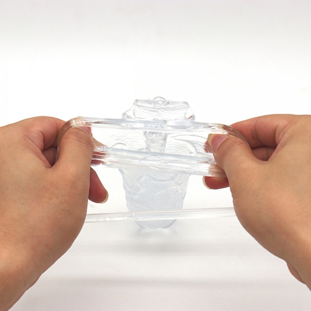 Capa Peniana com Glande Definida, Veias Salientes, Anel para Escroto e Estimulador de Clitóris - Magic Kiss Crystal Sleeve | 11,7 x 3,4 cm - 6