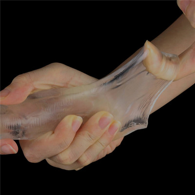 Foto 8 do produto Capa Peniana Realística em Jelly Transparente com Preenchimento Interno - Lovetoy Flawless Clear +2 | 18 x 3,7 cm