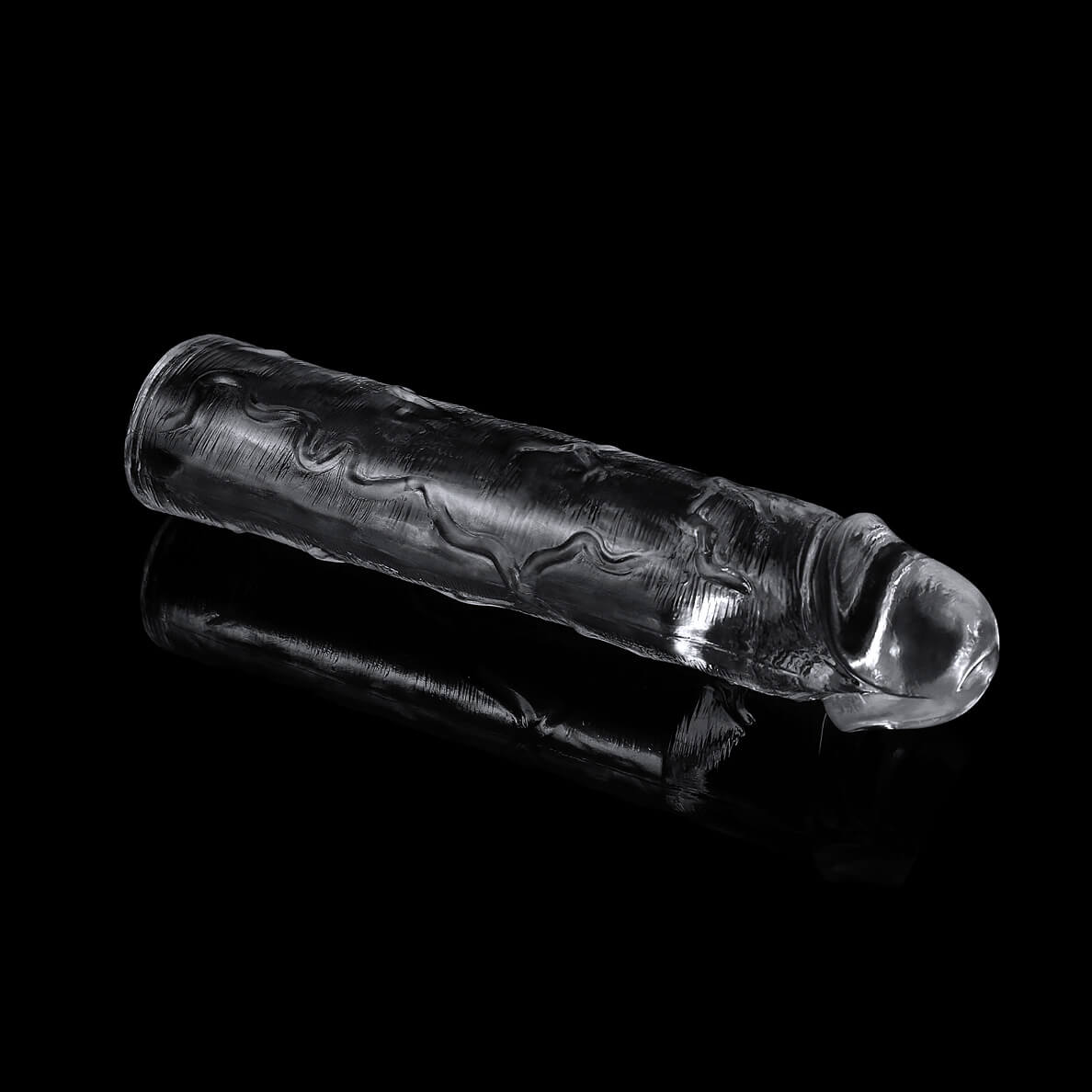 Capa Peniana Realística em Jelly Transparente com Preenchimento Interno - Lovetoy Flawless Clear +2 | 18 x 3,7 cm - 2