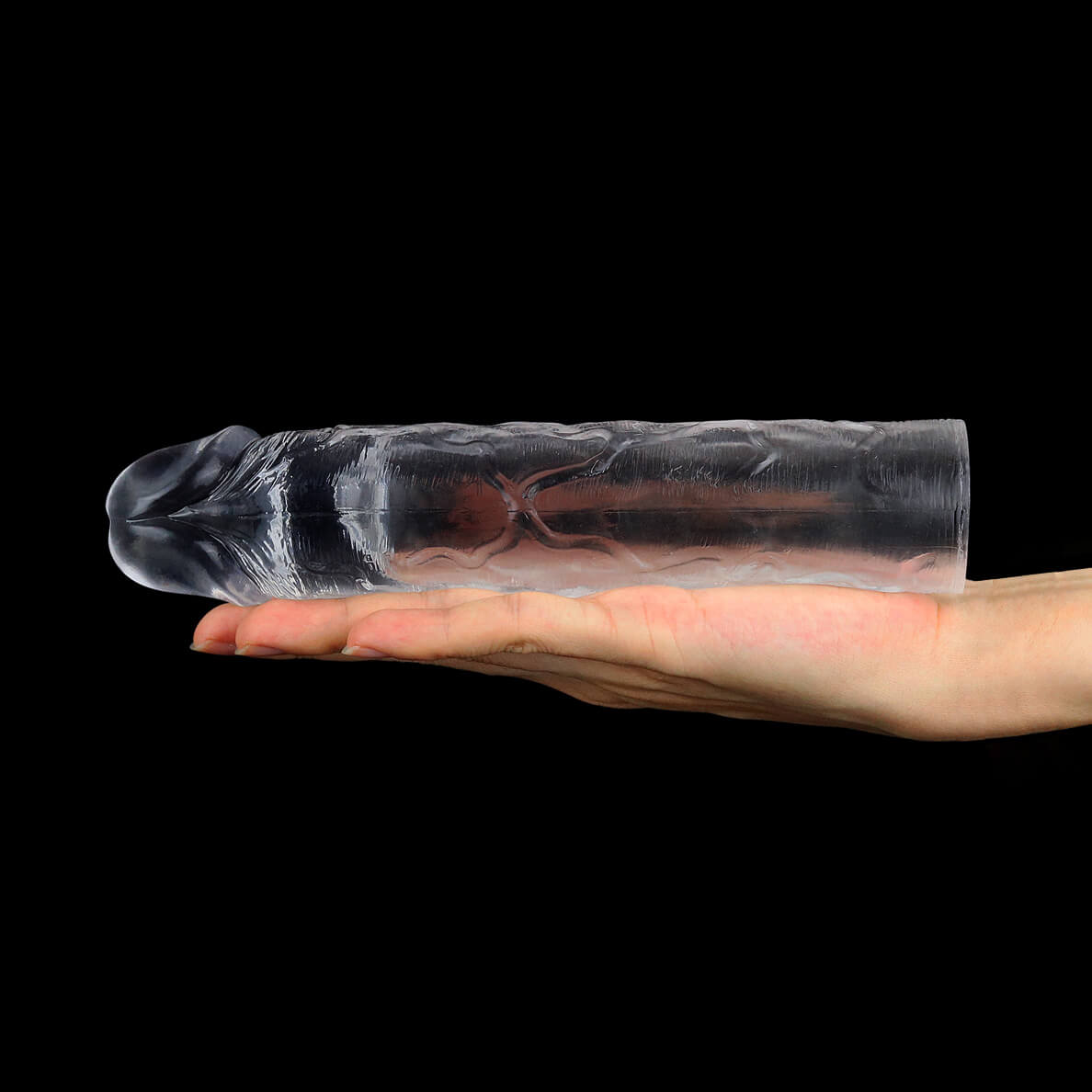 Capa Peniana Realística em Jelly Transparente com Preenchimento Interno - Lovetoy Flawless Clear +2 | 18 x 3,7 cm - 9