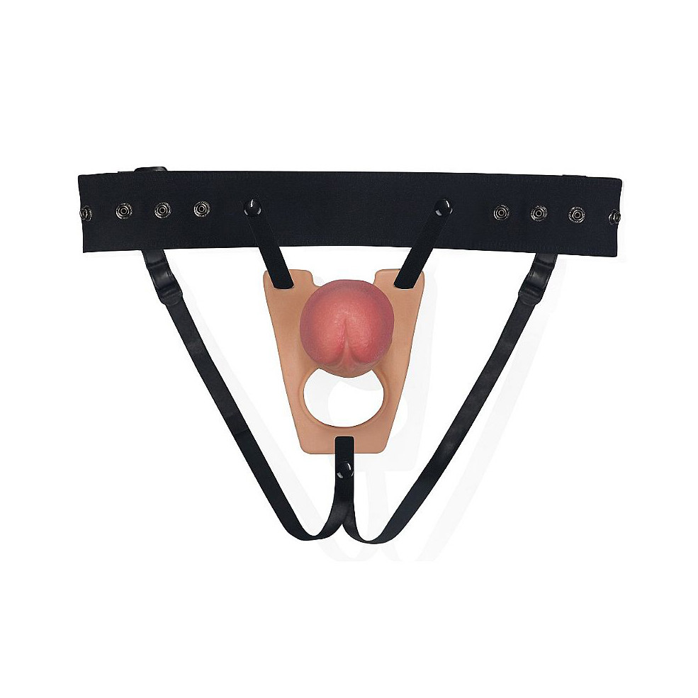 Capa Peniana Realística em Silicone com Cinta Ajustável - Lovetoy Ingen Hollow Big "8,5" - 21 x 5,1 cm - 4