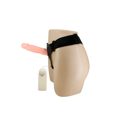 Foto 3 do produto Capa Peniana Realística com Vibração Multivelocidade, Controle Remoto e Cinta Regulável - Baile Jessica Strap On | 9,5 x 2,5 cm