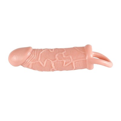 Foto 3 do produto Capa Peniana em Silicone com Anel para Escroto, Glande Preenchida e Texturas - Sexy Import | 15,4 x 3,5 cm | Disponível em 2 Cores