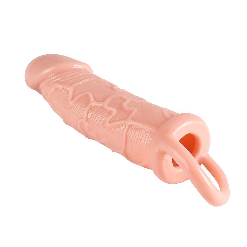 Capa Peniana em Silicone com Anel para Escroto, Glande Preenchida e Texturas - Sexy Import | 15,4 x 3,5 cm | Disponível em 2 Cores - 4