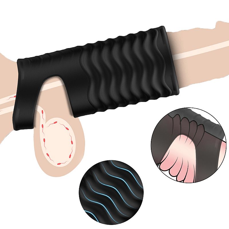 Capa Peniana em Silicone Macio Flexível com Textura e Anel para Escroto - S-Hande Wolf | Disponível em 2 Tamanhos - 2