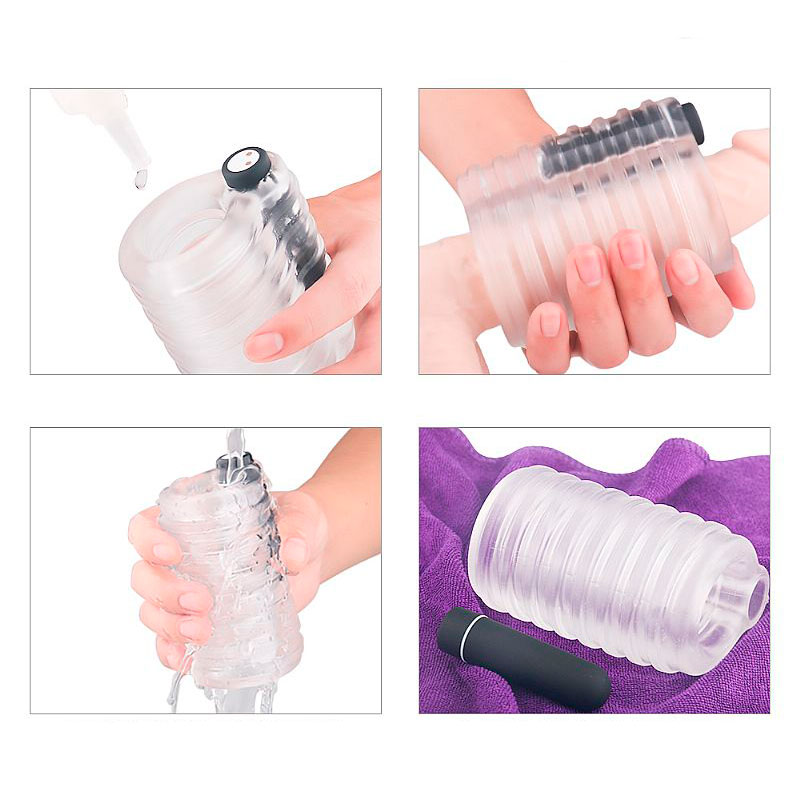 Capa Peniana Vazada em Silicone com Textura Anelar e Bullet com 9 Modos de Vibração, Recarregável - S-Hande S1897 | 9,5 x 3 cm - 3