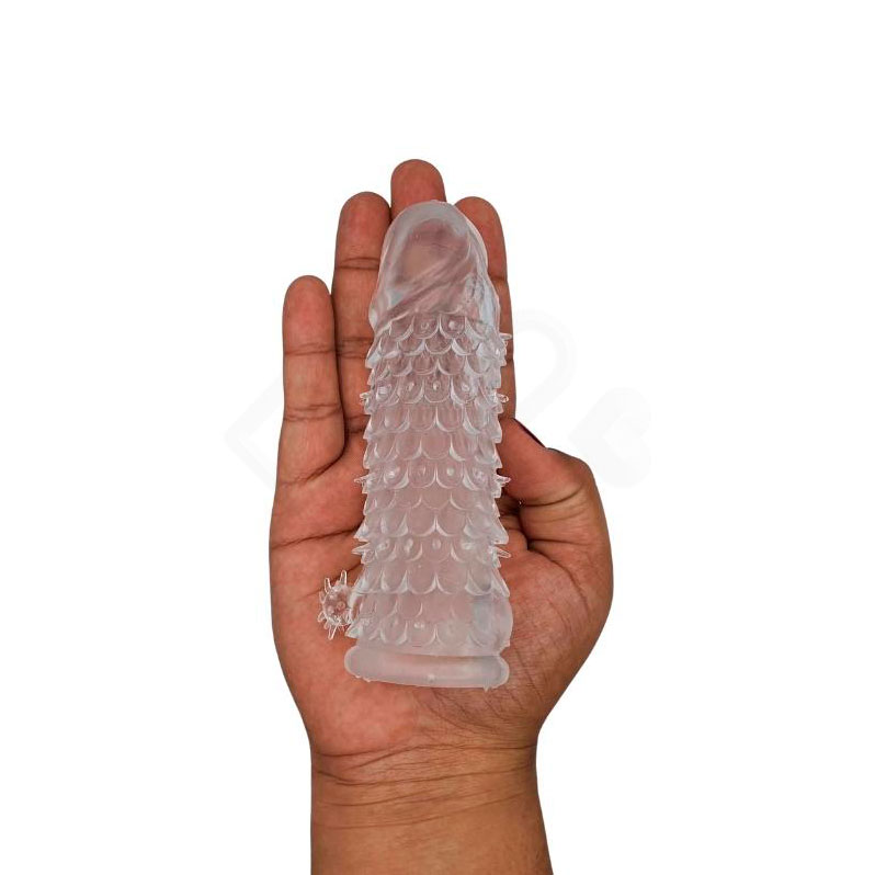 Capa Peniana em Silicone com Textura de Escama - Dragon Clear | 13 x 3,4 cm - 3