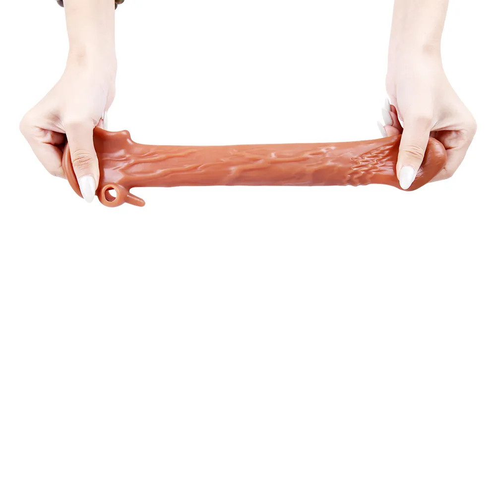 Capa Peniana em TPE com Glande Definida, Veias Salientes, Anel para Escroto e Cápsula Vibratória - Topo Toys | 12,5 x 3 cm - 2