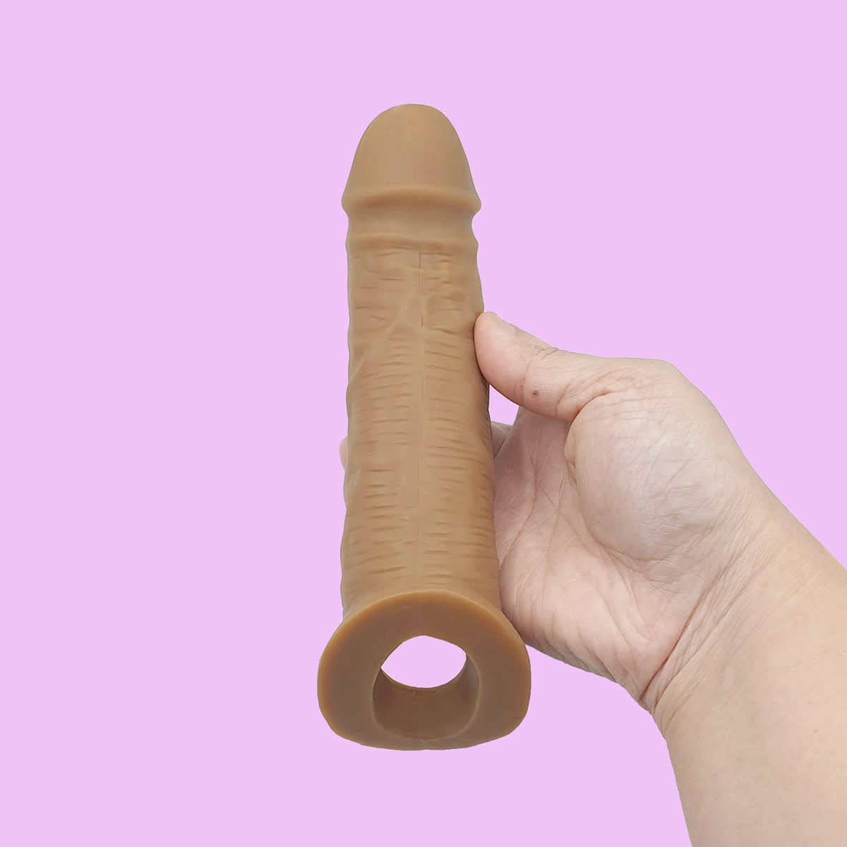 Capa Peniana em TPE com Glande Delineada e Preenchida, Veias e Anel para Escroto - Mimosa Love Penis Extender Maxx Men | 14 x 3,3 cm - 5