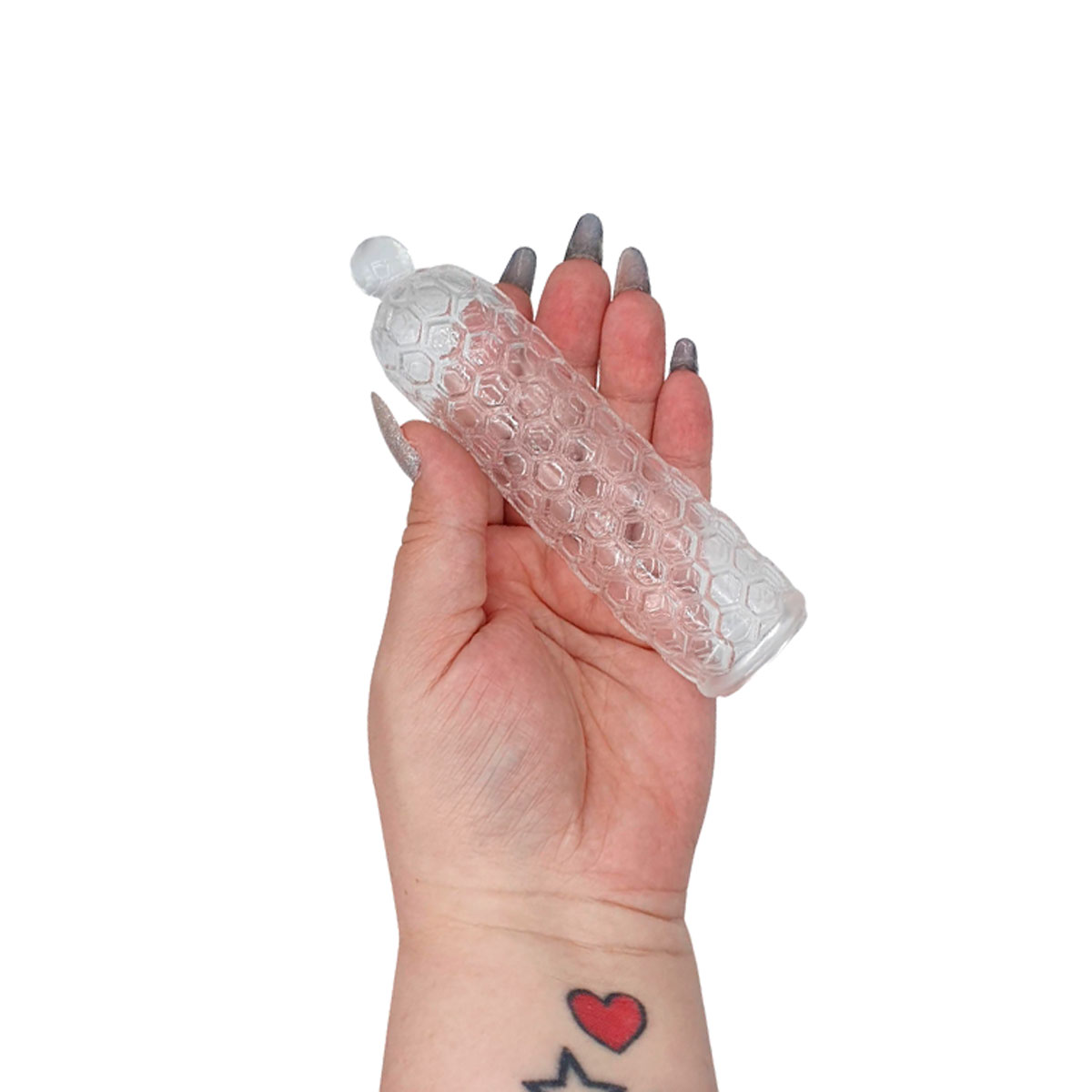 Capa Peniana em TPE com Relevo Sextavado - 3R Import | 13 x 3,5 cm - 3