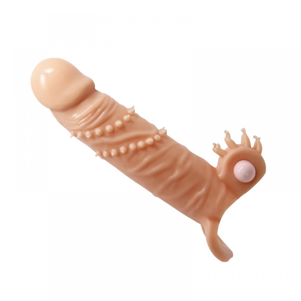 Capa Peniana em TPR com Texturas Anelares, Anel para Escroto e Cápsula com Vibração Única - Pretty Love Penis Sleeve - 3
