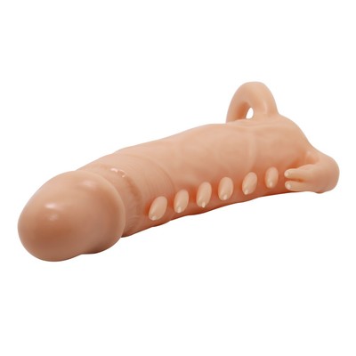 Foto 2 do produto Capa Peniana Extensora em TPR com Texturas Bulbosas Massageadoras e Estimulador Clitoriano em Formato de Coelho - Pretty Love Penis Sleeve Emmitt
