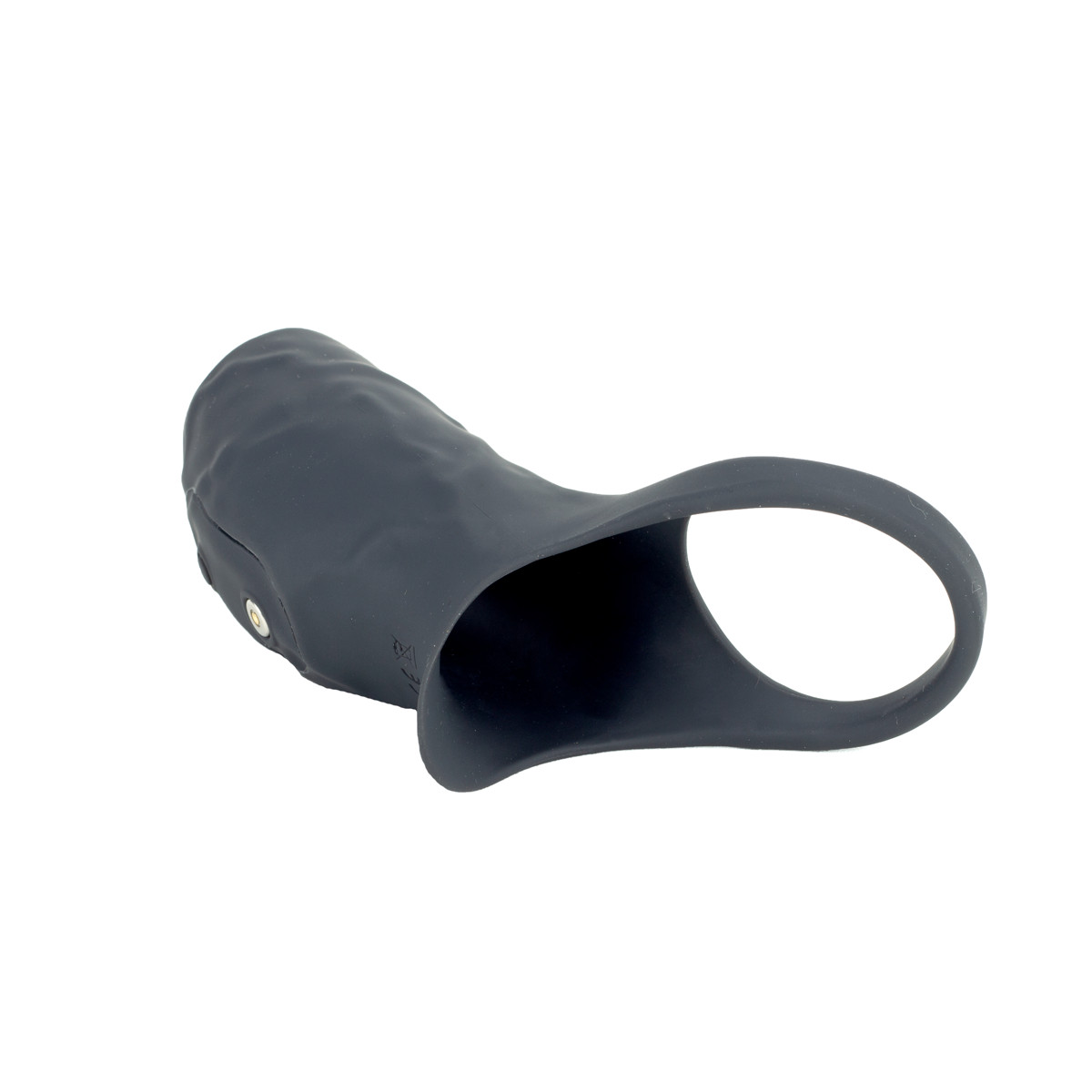 Capa Peniana Vazada com Anel para Escroto em Silicone com 10 Modos de Vibração e Recarregável | 8,5 x 3,3 cm - 3