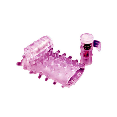 Foto 1 do produto Capa Peniana Vazada em TPR com Vibração Única Estimuladora de Clitóris e Texturas Massageadoras - 6 x 2,3 cm | Cor: Rosa