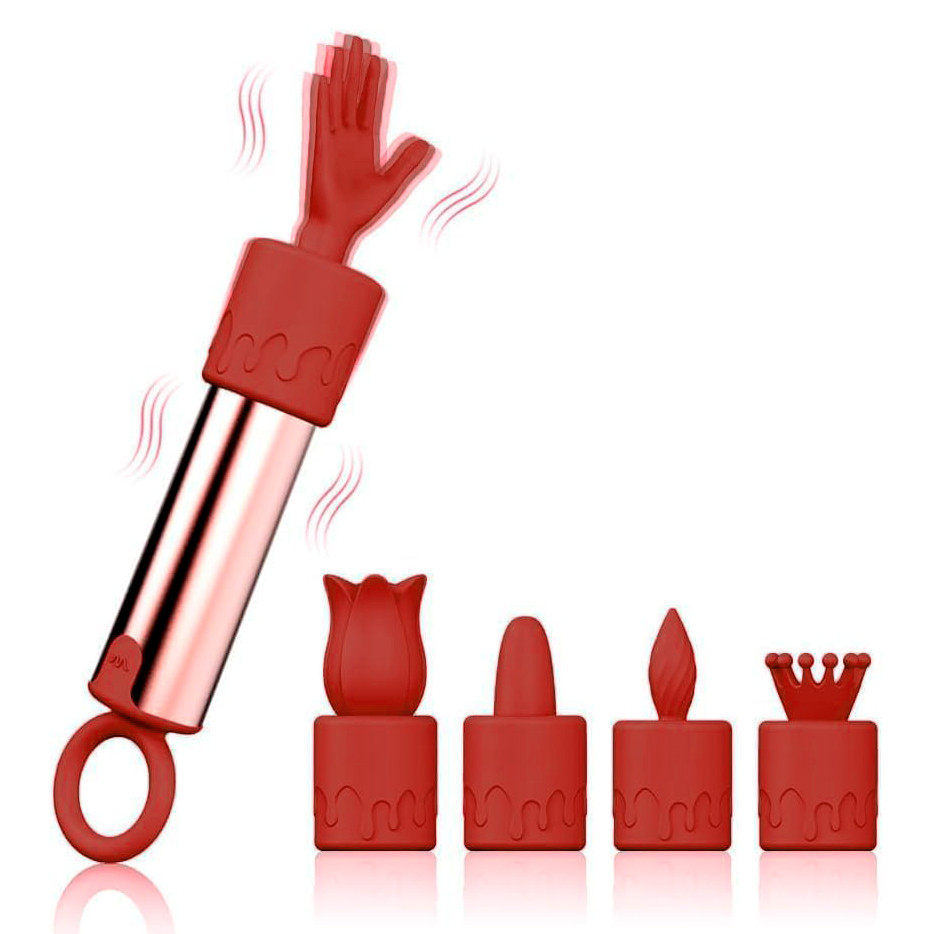 Cápsula em ABS com 10 Modos de Vibração e 5 Capas Estimuladoras em Silicone - Adão & Eva | 8,8 x 2,2 cm - 2