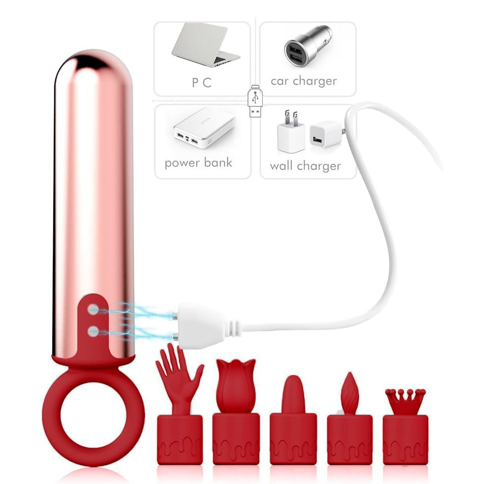 Cápsula em ABS com 10 Modos de Vibração e 5 Capas Estimuladoras em Silicone - Adão & Eva | 8,8 x 2,2 cm - 3