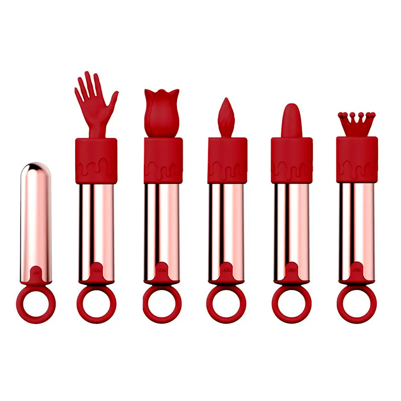 Cápsula em ABS com 10 Modos de Vibração e 5 Capas Estimuladoras em Silicone - Adão & Eva | 8,8 x 2,2 cm - 5