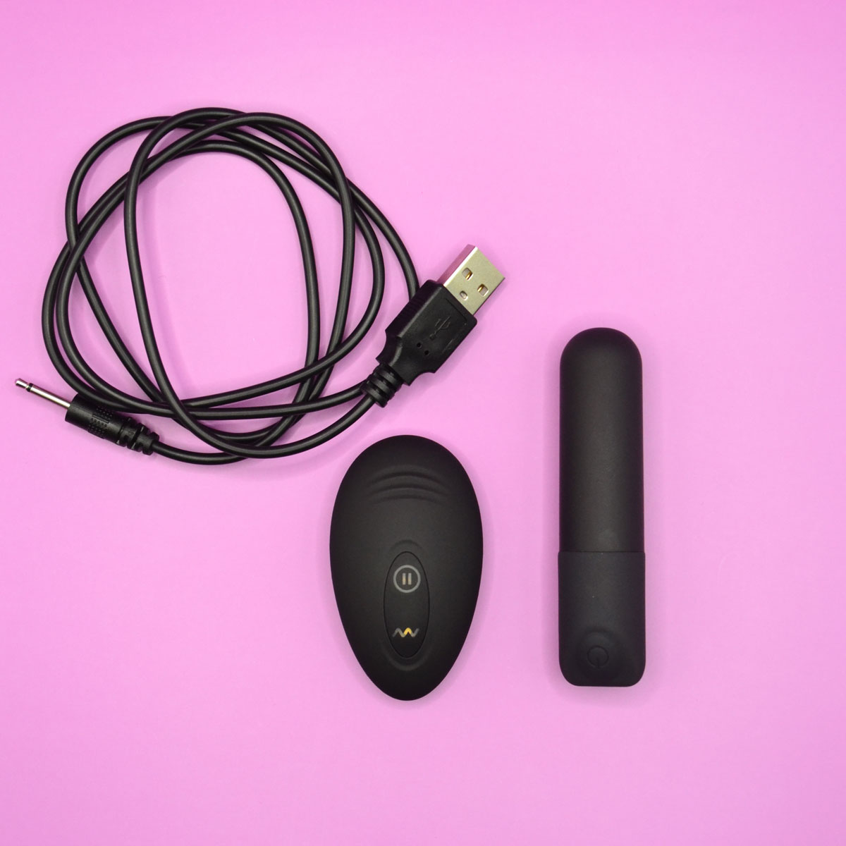 Cápsula com Controle Remoto sem Fio, Recarregável e 10 Modos de Vibração - 8,4 x 2 cm - 2